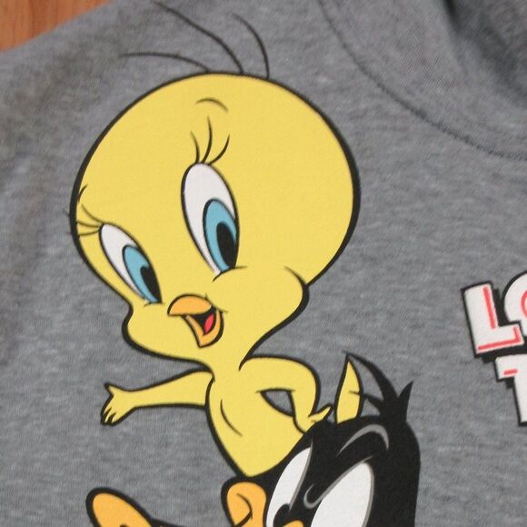 LOONEY TOONS Warner Bros Cropped Hoodie Sweatshirt Juniors XS 1 Bugs Tweety NWT - Picture 4 of 12